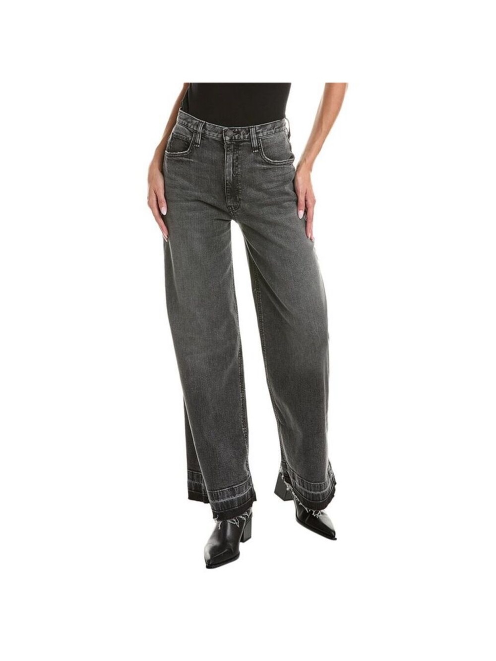 Nwt Hudson james high rise wide leg petite black smoke size 28